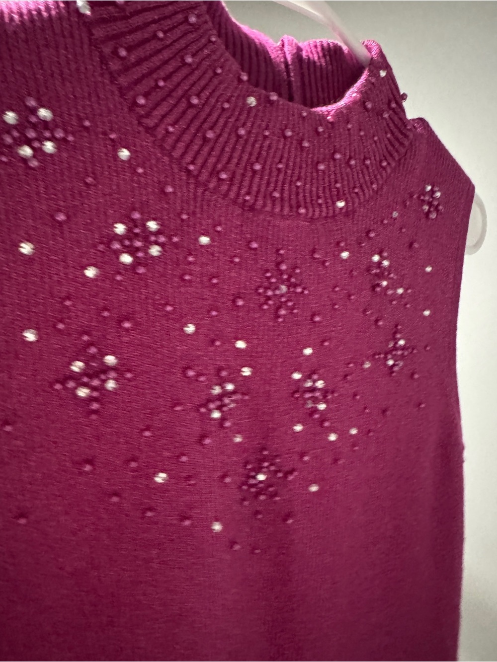 TanJay Bright Fuchsia Ribbed Mock Neck Sweater
